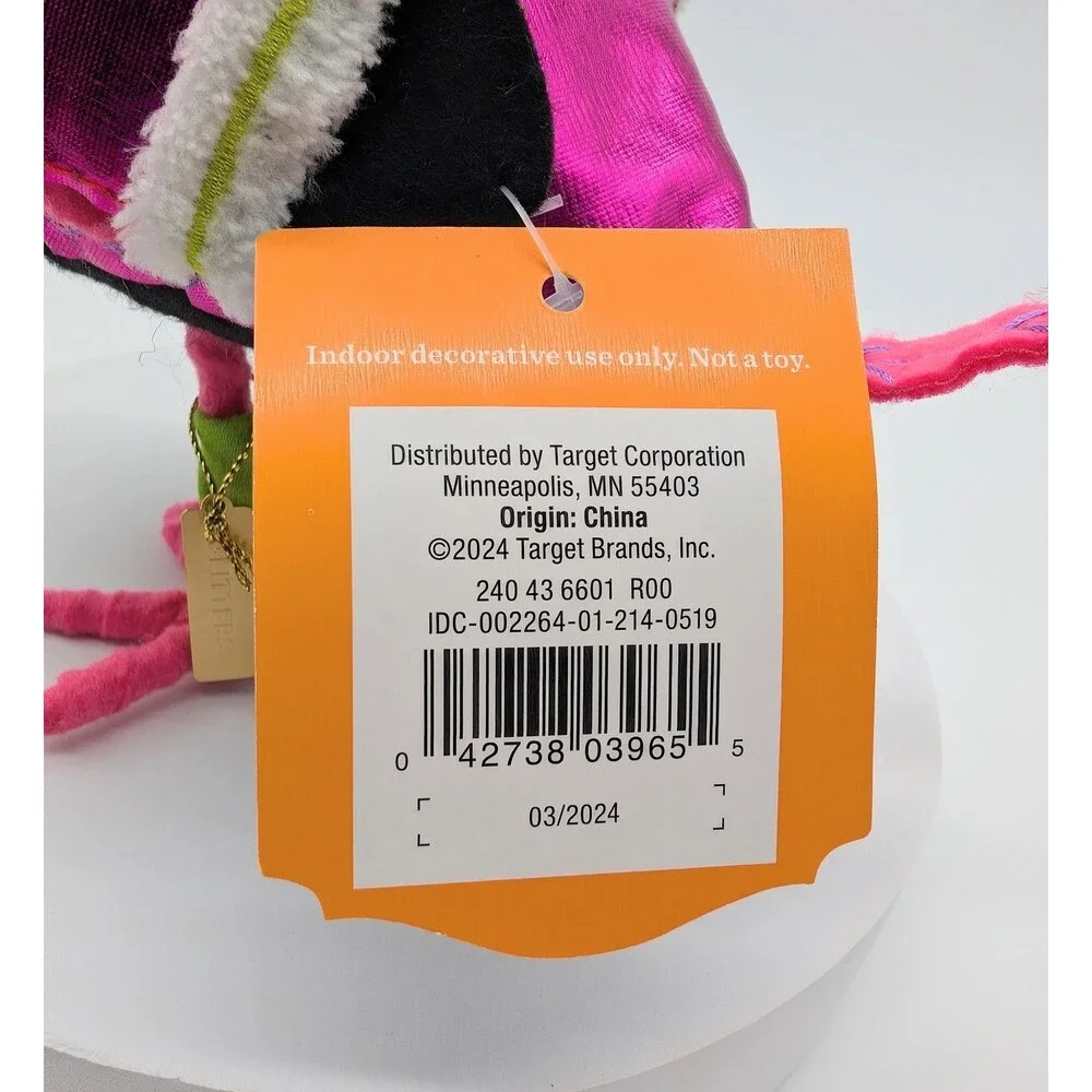 Target Halloween Hyde And Eek! 2024 GLITTERS Fabric Bird Featherly Friends Pink